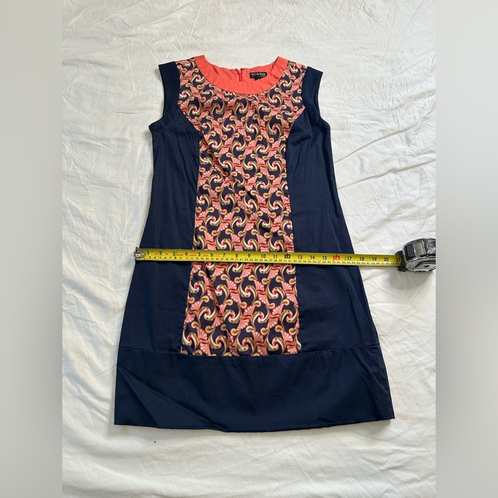 The Webster Miami for Target Mod Shift Dress Pink Navy Retro Swirl Print Size 4 - Picture 9 of 11